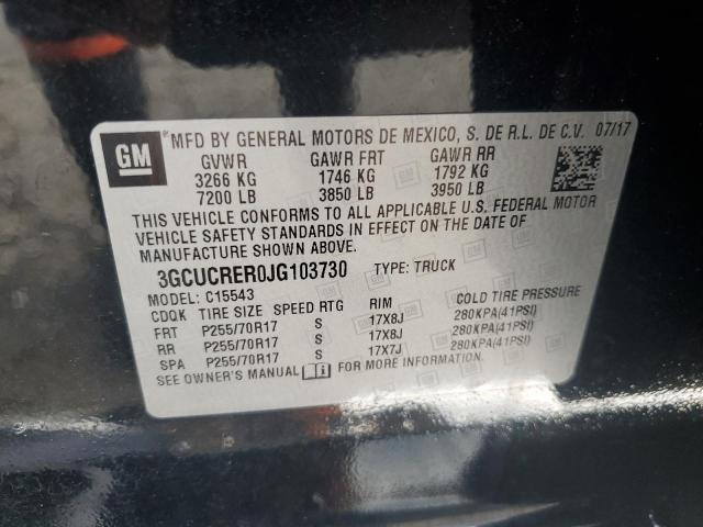 2018 CHEVROLET SILVERADO 3GCUCRER0JG103730
