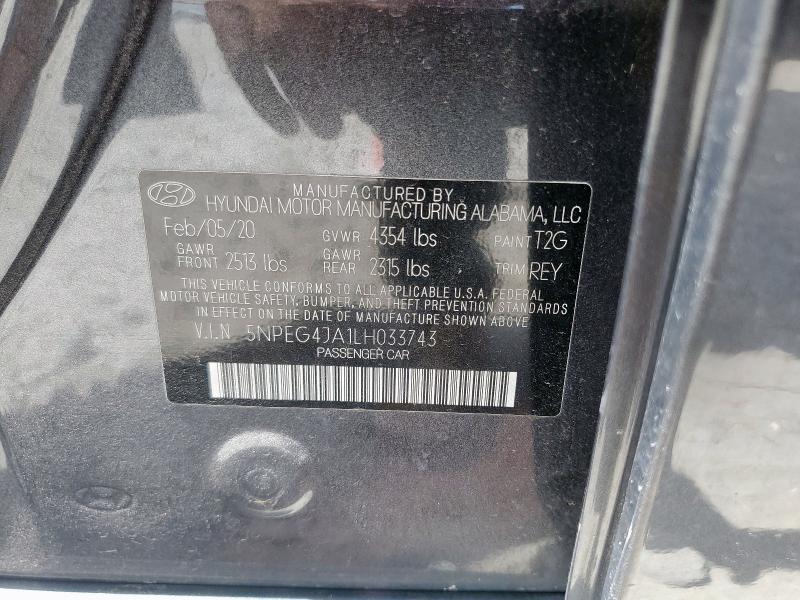 2020 HYUNDAI SONATA SE 5NPEG4JA1LH033743