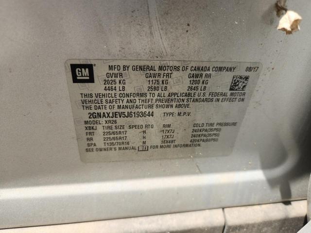 2018 CHEVROLET EQUINOX LT 2GNAXJEV5J6193644