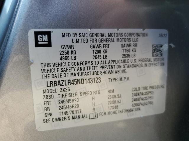 2022 BUICK ENVISION P LRBAZLR45ND143123
