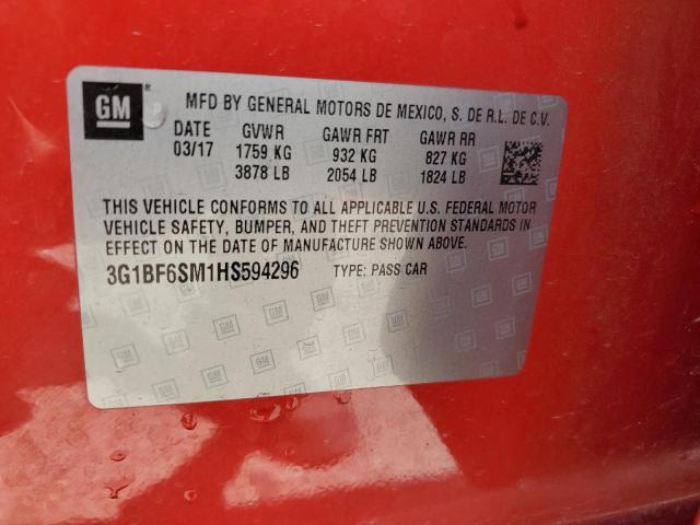 2017 CHEVROLET CRUZE PREM 3G1BF6SM1HS594296