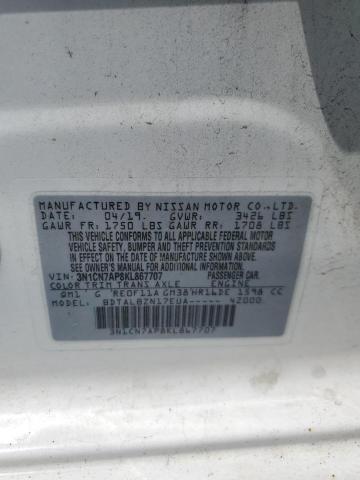 2019 NISSAN VERSA S 3N1CN7AP8KL867707