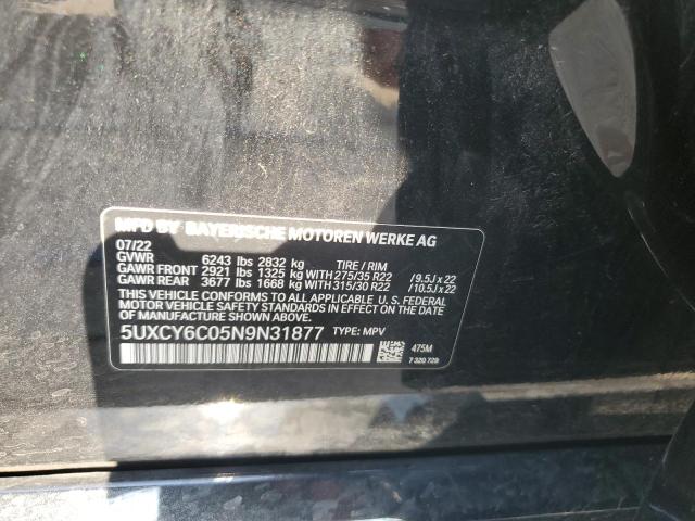 2022 BMW X6 XDRIVE4 5UXCY6C05N9N31877
