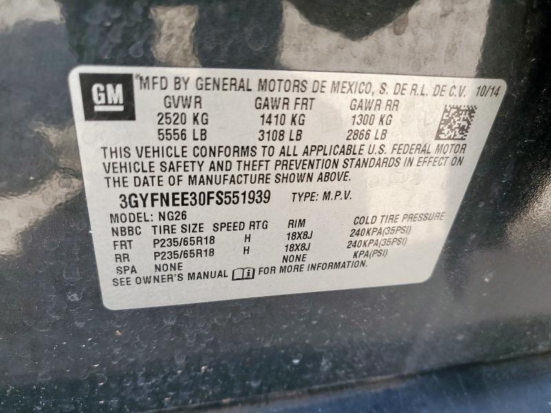 2015 CADILLAC SRX LUXURY 3GYFNEE30FS551939