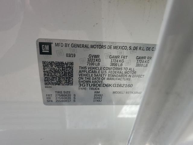 2019 GMC SIERRA K15 3GTU9DED6KG162160