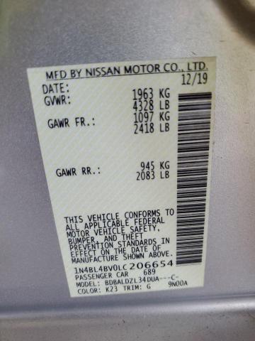 2020 NISSAN ALTIMA S 1N4BL4BV0LC206654