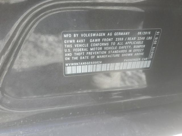 2016 VOLKSWAGEN CC BASE - WVWBN7AN5GE505624