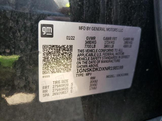 2022 CHEVROLET SUBURBAN K - 1GNSKDKDXNR198199