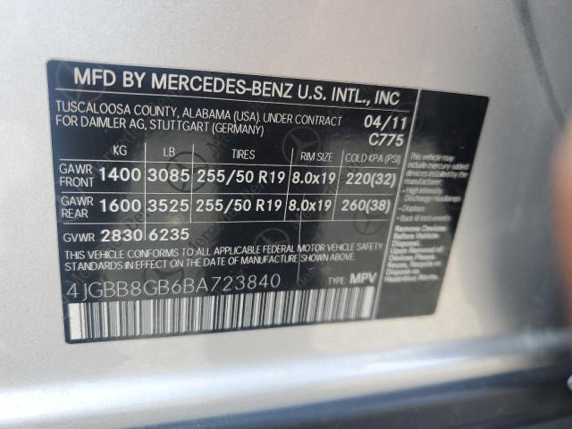 2011 MERCEDES-BENZ ML 350 4MA - 4JGBB8GB6BA723840