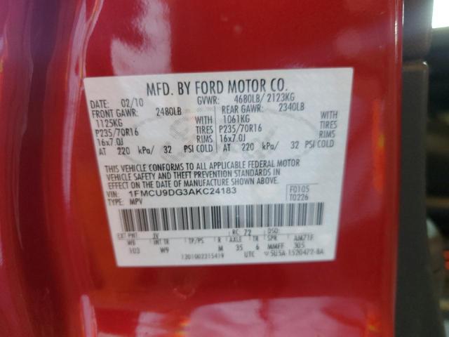 2010 FORD ESCAPE XLT - 1FMCU9DG3AKC24183