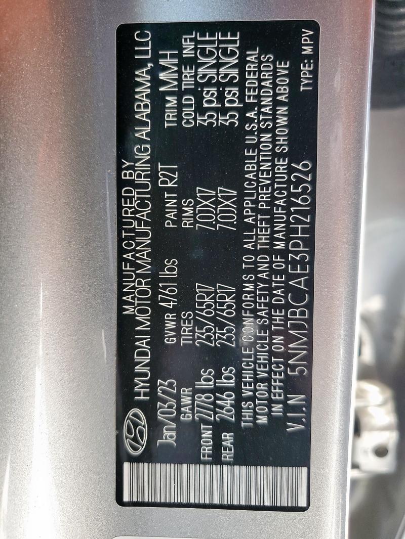 2023 HYUNDAI TUCSON SEL - 5NMJBCAE3PH216526