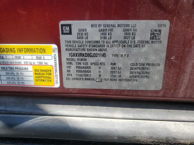 2016 GMC ACADIA SLT 1GKKVRKD8GJ321145