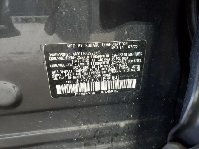 2020 SUBARU FORESTER S JF2SKARCXLH585893