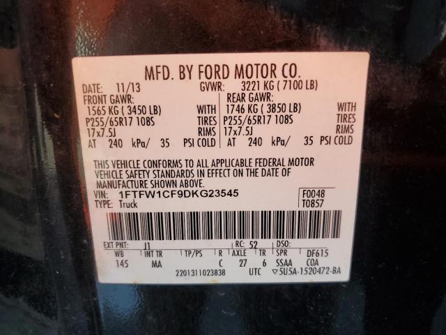 2013 FORD F150 SUPER - 1FTFW1CF9DKG23545