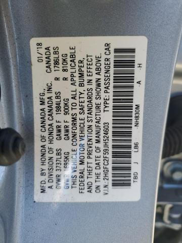 2018 HONDA CIVIC LX 2HGFC2F59JH524603