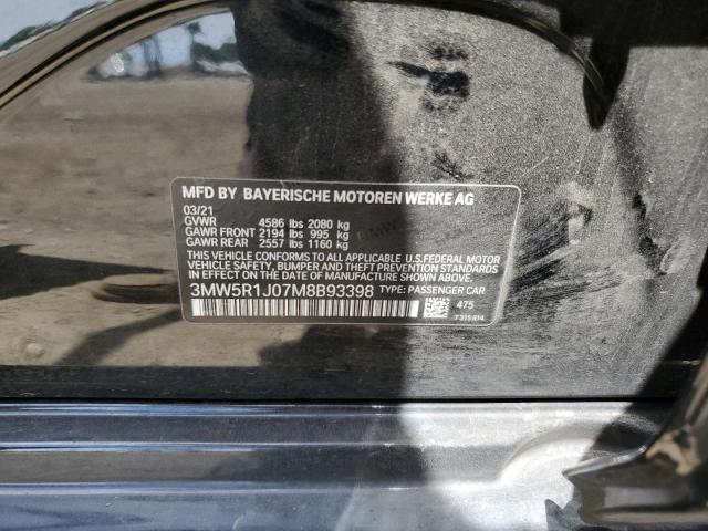 2021 BMW 330I 3MW5R1J07M8B93398