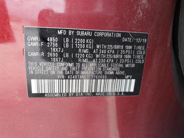 2020 SUBARU OUTBACK LI 4S4BTANC7L3160660