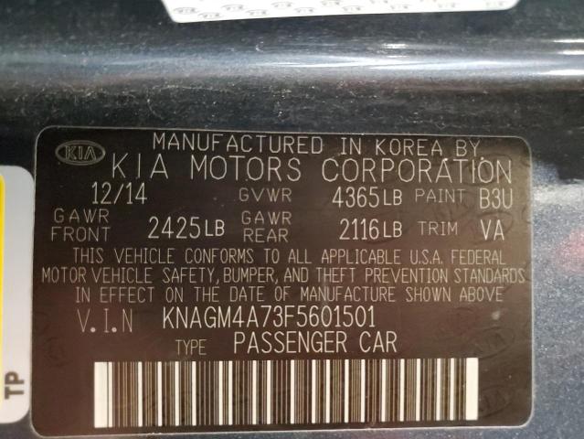 2015 KIA OPTIMA LX KNAGM4A73F5601501