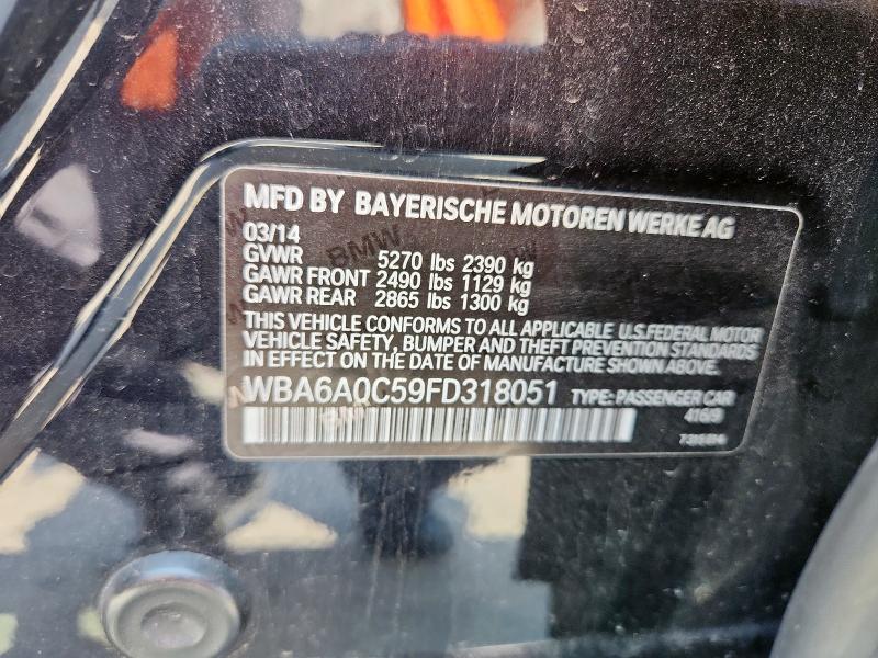 2015 BMW 640 I GRAN WBA6A0C59FD318051