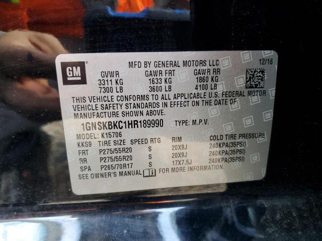 2017 CHEVROLET TAHOE K150 1GNSKBKC1HR189990