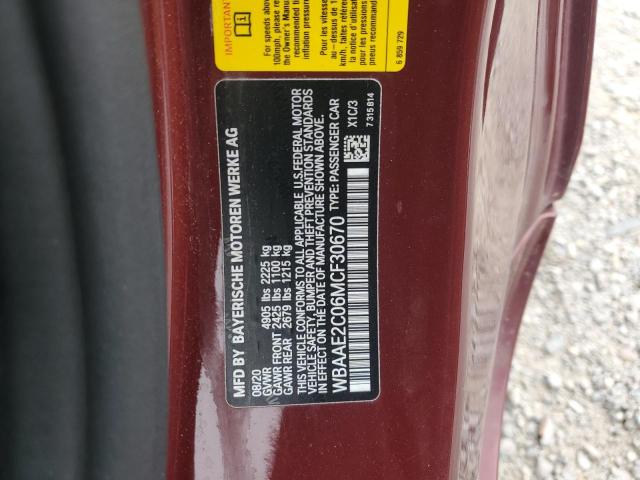 2021 BMW 840I WBAAE2C06MCF30670