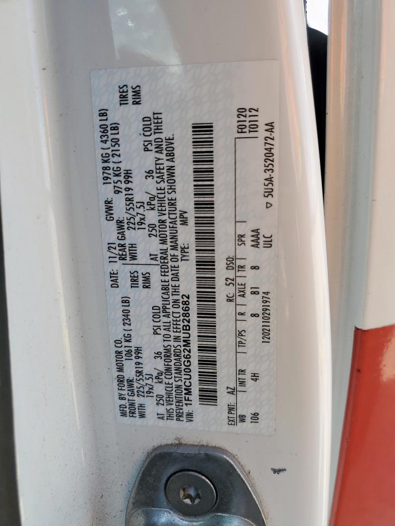 2021 FORD ESCAPE SE 1FMCU0G62MUB28682