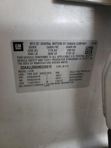 2017 GMC TERRAIN SL 2GKALLEK5H6236819