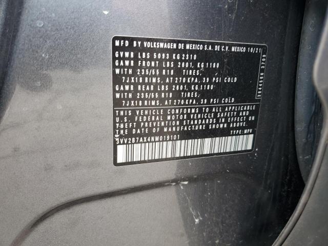 2022 VOLKSWAGEN TIGUAN SE 3VV2B7AX4NM019101