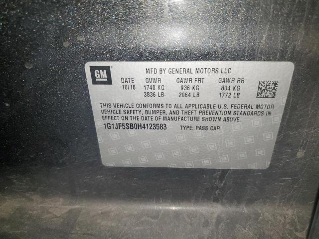 2017 CHEVROLET SONIC PREM 1G1JF5SB0H4123583