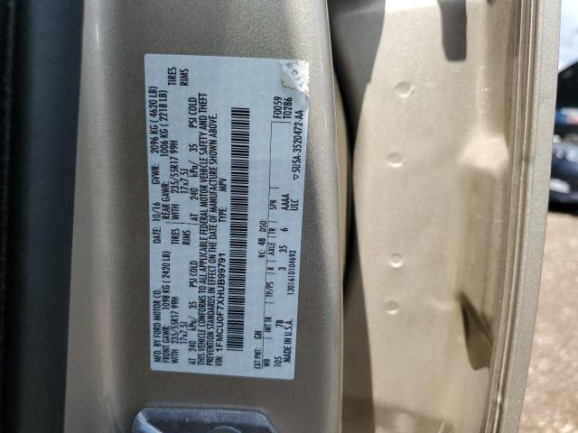 2017 FORD ESCAPE S 1FMCU0F7XHUB99791