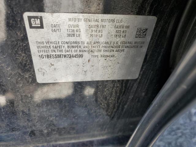 2017 CHEVROLET CRUZE LT - 1G1BE5SM7H7244599