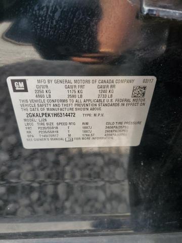 2017 GMC TERRAIN SL 2GKALPEK1H6314472