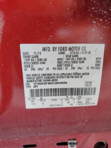 2014 FORD EXPLORER L - 1FM5K8F86EGB09858