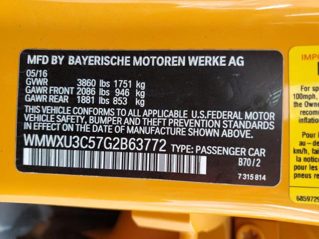2016 MINI COOPER S WMWXU3C57G2B63772