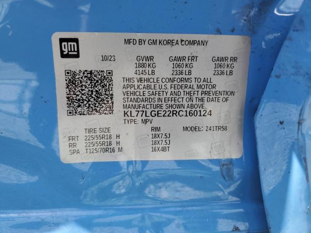 2024 CHEVROLET TRAX 1RS KL77LGE22RC160124