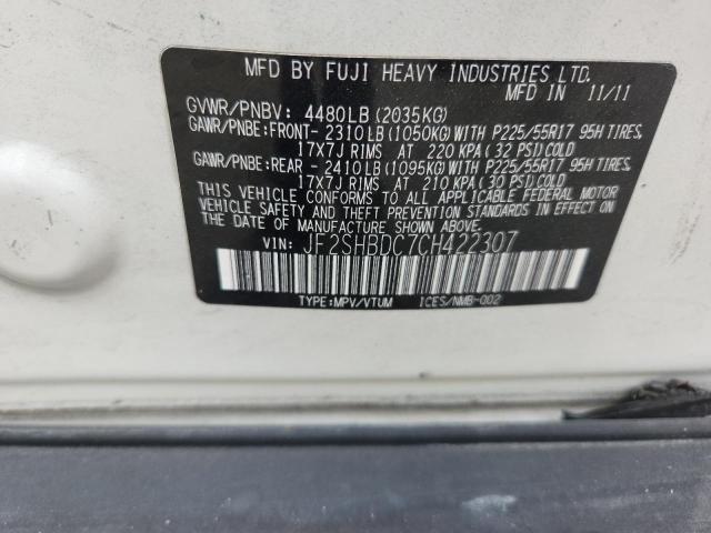 2012 SUBARU FORESTER 2 - JF2SHBDC7CH422307
