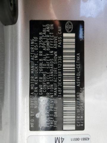 2011 TOYOTA CAMRY BASE - 4T4BF3EKXBR112336