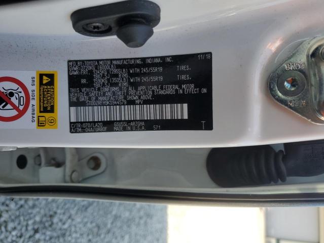 2019 TOYOTA HIGHLANDER 5TDDZRFH9KS944579