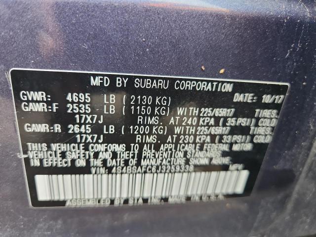 2018 SUBARU OUTBACK 2. 4S4BSAFC6J3259338