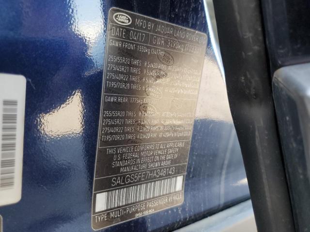2017 LAND ROVER RANGE ROVE SALGS5FE7HA348143