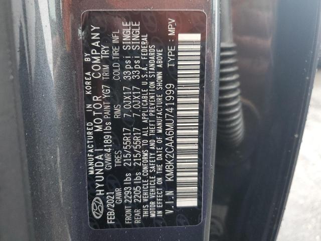 2021 HYUNDAI KONA SEL KM8K2CAA6MU741999