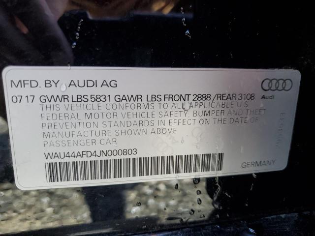 2018 AUDI A8 L QUATT WAU44AFD4JN000803