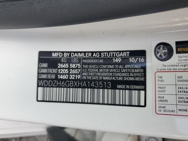 2017 MERCEDES-BENZ E 400 4MAT WDDZH6GBXHA143513