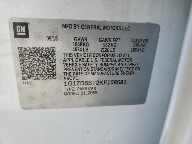 2019 CHEVROLET MALIBU LT - 1G1ZD5ST2KF108581