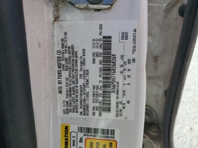 2016 FORD FUSION SE - 3FA6P0H71GR268269