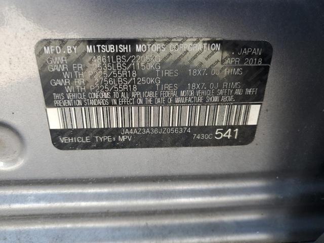 2018 MITSUBISHI OUTLANDER JA4AZ3A36JZ056374