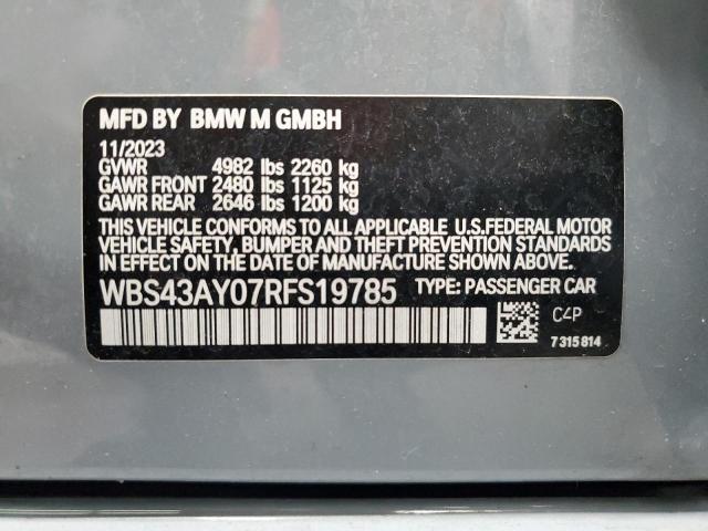2024 BMW M3 COMPETI WBS43AY07RFS19785