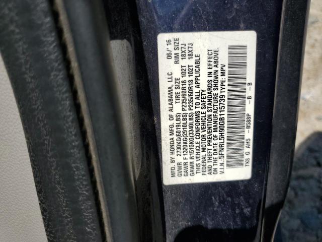 2016 HONDA ODYSSEY TO 5FNRL5H90GB115739