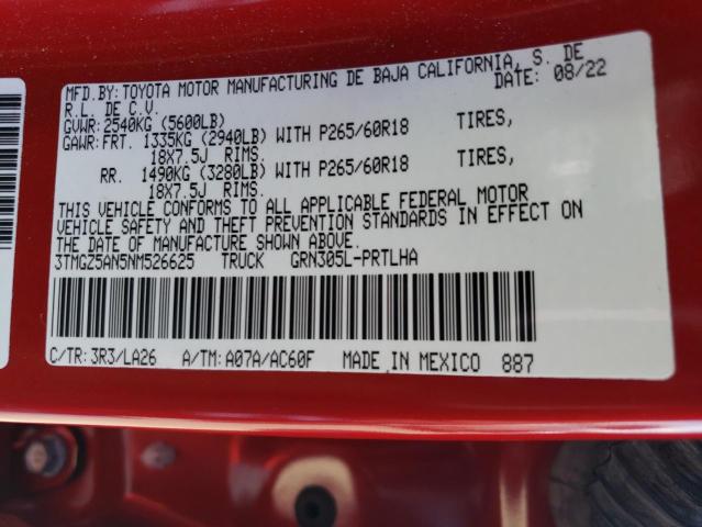 2022 TOYOTA TACOMA DOU 3TMGZ5AN5NM526625