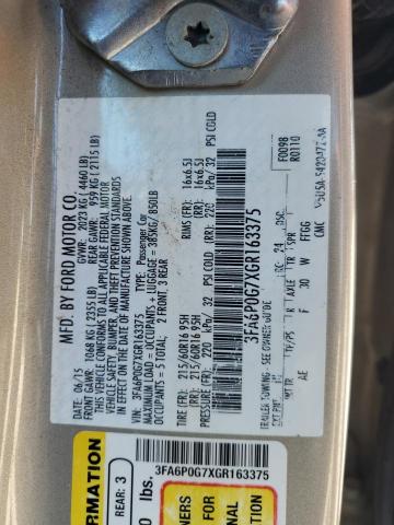 2016 FORD FUSION S 3FA6P0G7XGR163375